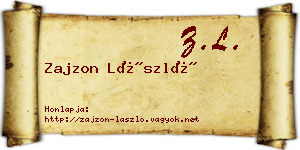 Zajzon László névjegykártya